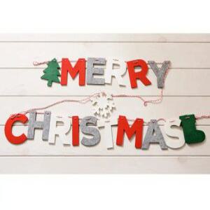 J2K 글자 가랜드 펠트 크리스마스 소품 리스 장식 트리