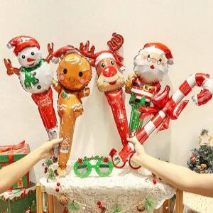 J2K 크리스마스 풍선 스틱 장식 파티용품 이벤트 촬영소품