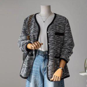 (안나앤플러스) 리벤느 배색 자켓 가디건[가디건EDD96] 빅사이즈