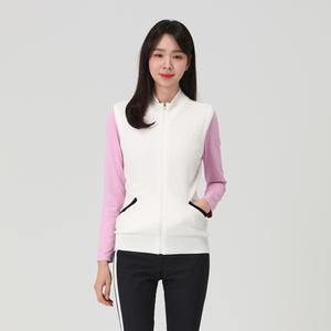 [엘르골프] 여성 사선 포인트 풀집업 조끼 스웨터_6I23103