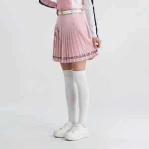 [엘르골프] 여성 로고 프린트 플리츠 스커트_6I21803