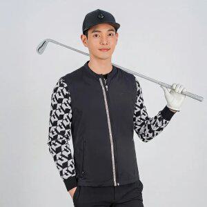 [엘르골프] 남성 앞판 프린트 포인트 우븐 베스트_6I11401