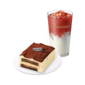 [파스쿠찌] 요거 딸기 라떼 + 카사타 티라미수(조각)