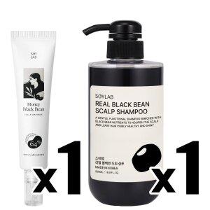 앰플1 + 샴푸1 [소이랩] 리얼블랙빈 탈모완화 두피앰플1 + 두피샴푸1