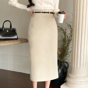 (미니롱/벨트세트/봄ver) 누아 H라인 2기장 미니 롱 벨트세트 스커트 sk6824