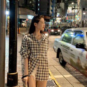 (여름까지쭈욱/빈티지무드낭낭) 아르디 오버핏 체크 셔츠 남방 bs8104