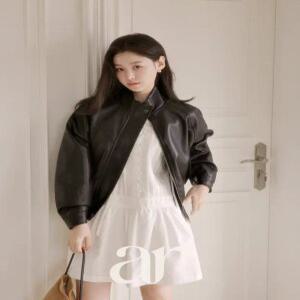 (MADE/브랜드퀄리티/레더입문템) 벨로니 반하이넥 레더 블루종 점퍼 jk3057