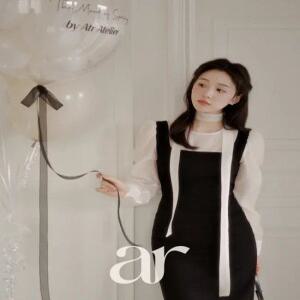 (MADE/브랜드퀄리티/봄격식룩) 체르닌 타이 블라우스 레이어드 뷔스티에 원피스 op162