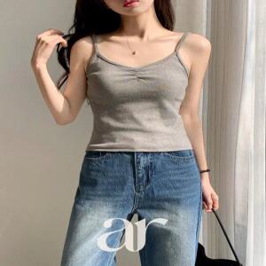 (단독가능/데일리이너/여리셔링) 로프떼 브이넥 셔링 슬리브리스 끈 나시 ts4872