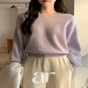 울함유 (10color/취향저격컬러/보송폭닥) 모렌 램스울 크롭 라운드 니트 nt5392