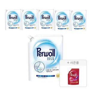 퍼울 화이트 리필 1.7L, 6개 + 증정(세탁세제 (컬러, 다양한 색상 의류용), 300 ML, 1