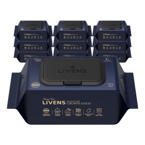 [리벤스]시그니처 크라운 골드 75평량 도톰한 아기 물티슈 70매*10팩