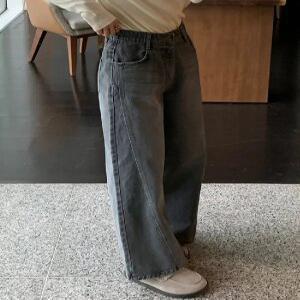 1087 절개 와이드핏 데님 (2 color) 히든밴딩