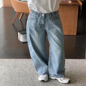 61197 탄탄 절개 와이드핏 데님 (2 color) 히든밴딩