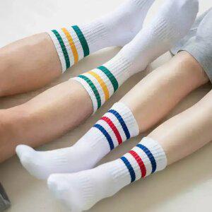 [5켤레] 삼선 스포츠 쿠션 장목 크루 양말