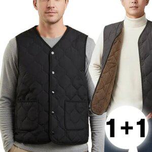 [2개세트] 빅사이즈 남성 경량 퀄팅 패딩조끼 보온 방한 조끼 (3color)