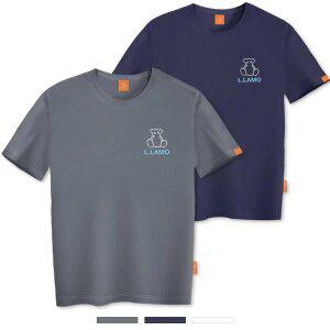 엘라모 라인베어 반팔 티셔츠 남녀공용 빅사이즈 S~4XL