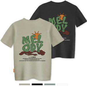 엘라모 멜로디 반팔 티셔츠 남녀공용 빅사이즈 S~4XL