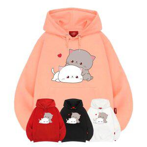 엘라모 3H 큐티커플캣 후드티 남녀공용 빅사이즈 M~4XL
