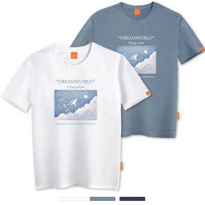 엘라모 플라잉웨일 반팔 티셔츠 남녀공용 빅사이즈 S~4XL