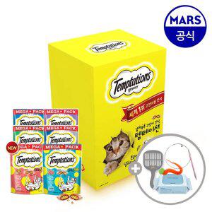 [11번가 단독] 템테이션 메가팩 5개 골라담기+모래삽+고양이낚시대+베베숲물티슈