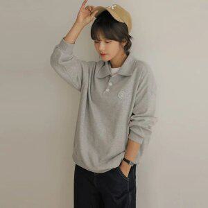 [엘리시아] 자체제작 당일출고 [MADE] 엘리 자수 카라 맨투맨 T