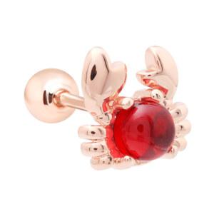 [라울스톤] 14K 골드핀 레드 크랩 심플 데일리 오션 젬스톤 베이직 이너컨츠 트라거스