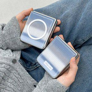 모던 니트 패턴 케이스 에폭시 실버 겨울 Z플립 7 6 5 4 3 감성 패턴 디자인 커플 스웨