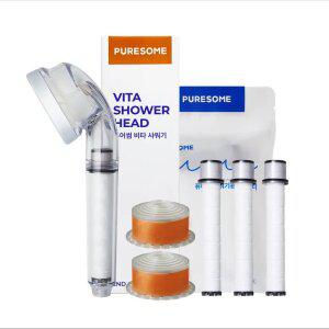 [6개월세트] 비타샤워기+필터1팩+비타필터만다린2개