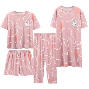 쉬블림로브 4피스(반팔+반바지+긴바지+원피스) 여성 홈웨어 잠옷 세트 GWD0414