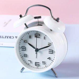 침실 인테리어 소품 무소음 레트로 해머벨 시끄러운 알람시계 탁상 자명종