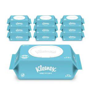 크리넥스 코튼클린 저자극 물티슈, 72매, 10입, 1개