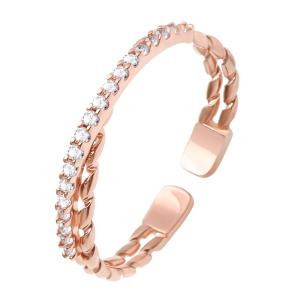 [라울스톤] 14Kgp 로즈골드 여자 패션 데일리 프리사이즈 레이어드 코르듀 반지