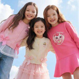 캐치! 티니핑 여아용 옐로우 프레피 7부 티셔츠