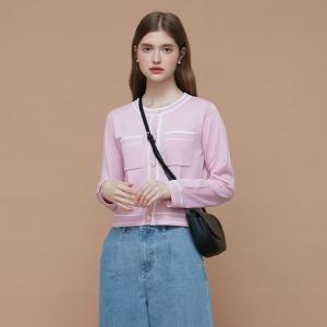 핀 배색 니트 가디건 PP3KG381