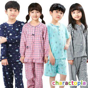 어린이 순면 잠옷 상하세트 냉감소재 피치기모 파자마 주니어 남아 긴팔 여아