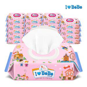 아이러브베베 핑크 100매 20팩 캡형 아기물티슈