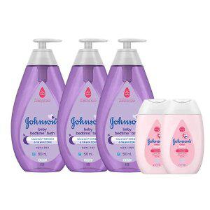 존슨즈 베드타임 바스, 500m, 3개 + 증정( 핑크로션 100ml, 2개)