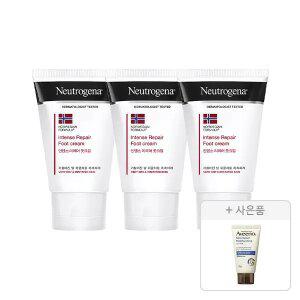 뉴트로지나 인텐스 리페어 풋크림 56g, 3개 + 증정(아비노 스킨릴리프 바디로션 30g,