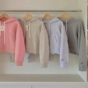 MADE 탄탄 로고 세미크롭 후드 (5 color)