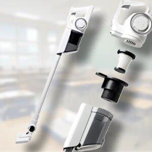 가정용 학교 사무실 무선 대용량 배터리 휴대용 핸디 스틱 파인 화이트 진공 청소기