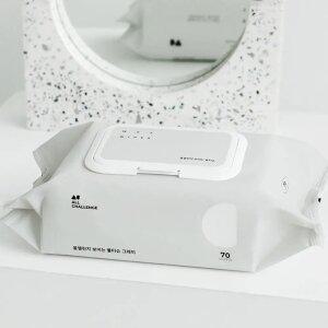 올챌린지 보이는 물티슈 그레이 70매 10팩 엠보싱 캡형