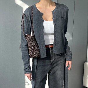 간절기 얇은 봄가디건 여리여리 크롭 브이넥 랩 니트가디건