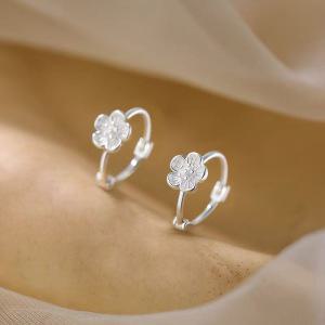 실버925 벚꽃 링귀걸이 원터치 귀걸이