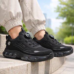 남성 다이얼 안전화 초경량 통풍 메쉬 작업화 블랙 현장용