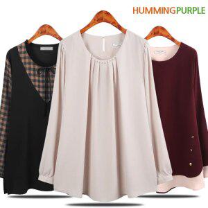 [허밍퍼플]롱원피스/티셔츠 겨울신상 블라우스 셔츠 남방 결혼 정장 긴팔티 롱티 여자