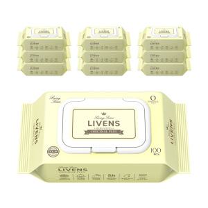 [리벤스] 오리지널 플러스 도톰한 저자극 아기물티슈 엠보싱 캡형 100매 10팩