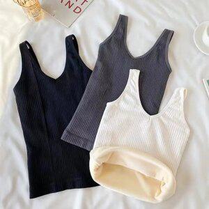 겨울 여성 융털 기모나시 보온 이너 웨어