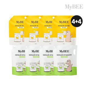 초핫딜 마이비 유아세제2.1L 4팩(코튼)+유아유연제2.1L 4팩(올리브)
