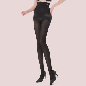 샤롯스킨 시스루 하이밴드 압박스타킹 280D 블랙